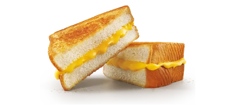 Classic grilled cheese sandwich with melted cheese