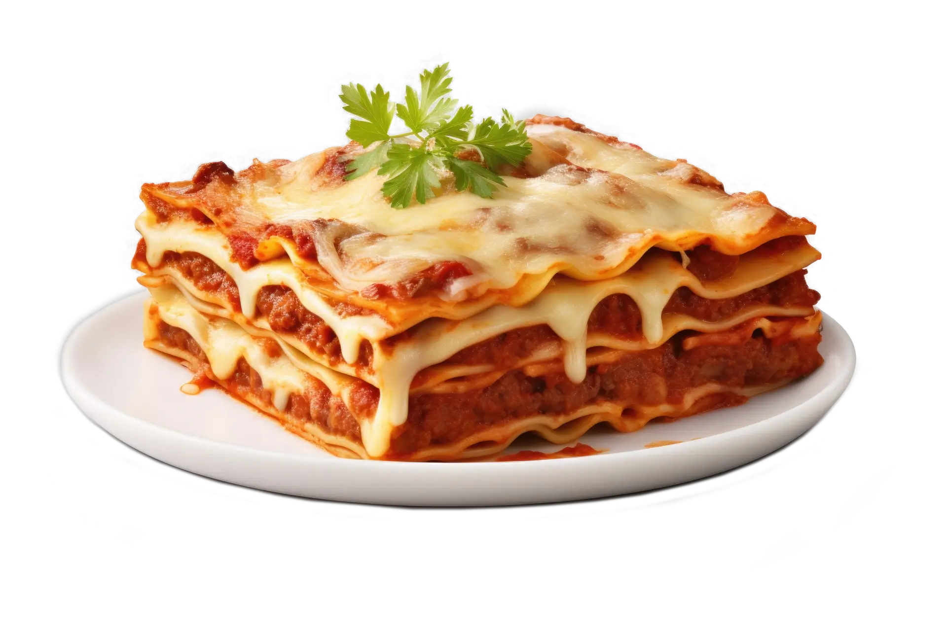Delicious lasagna with layers of pasta and cheese